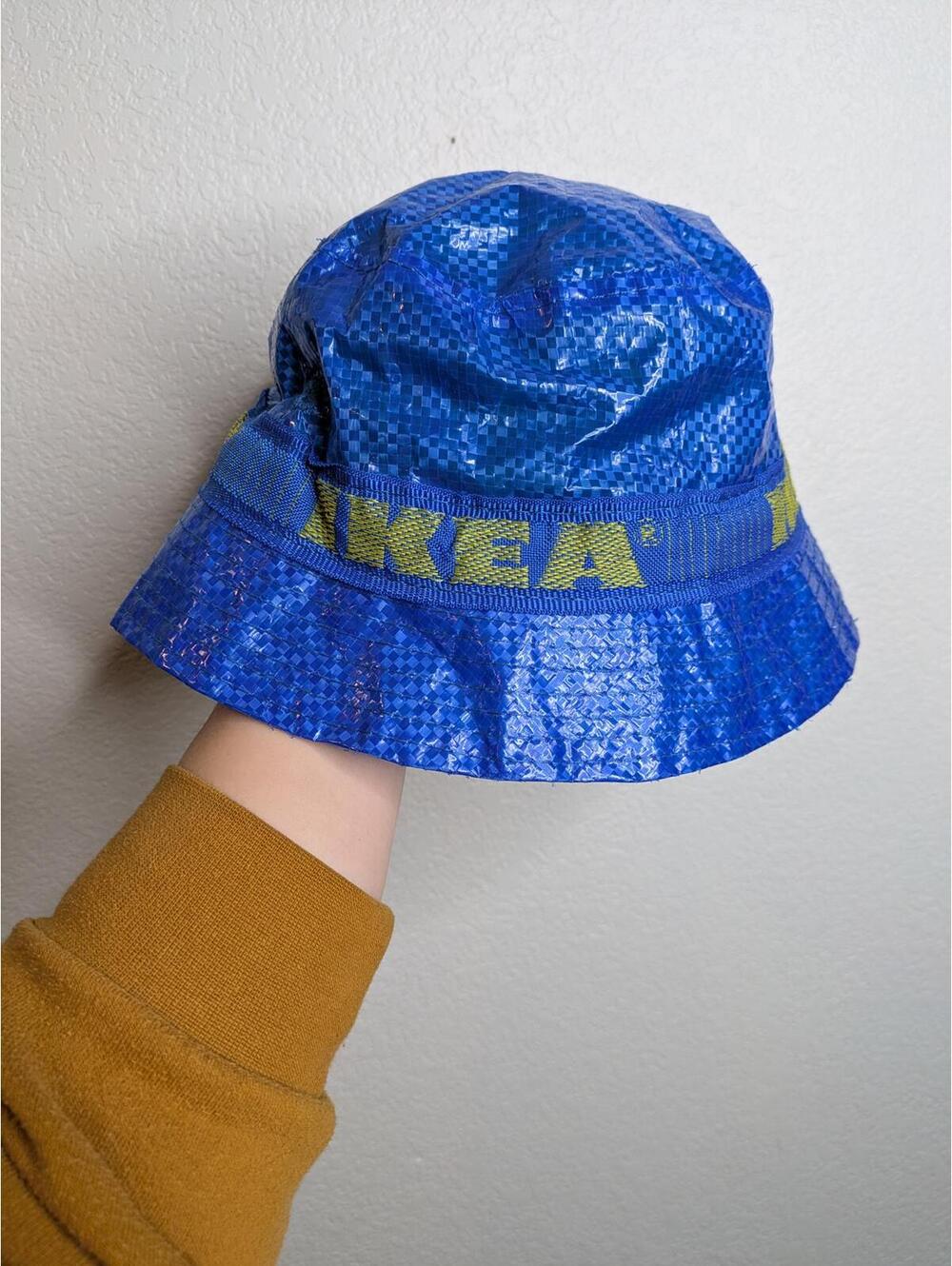 IKEA KNORVA Bucket Hat Size L/XL Blue Frakta Bag Material Logo Festival Hat